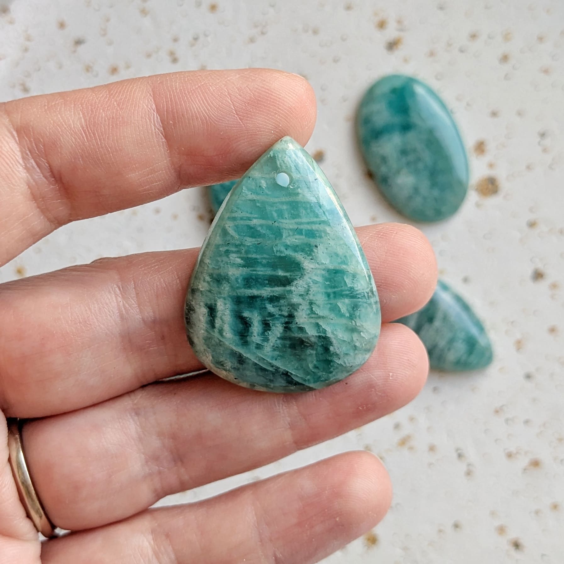 Cabochon pierre naturelle amazonite