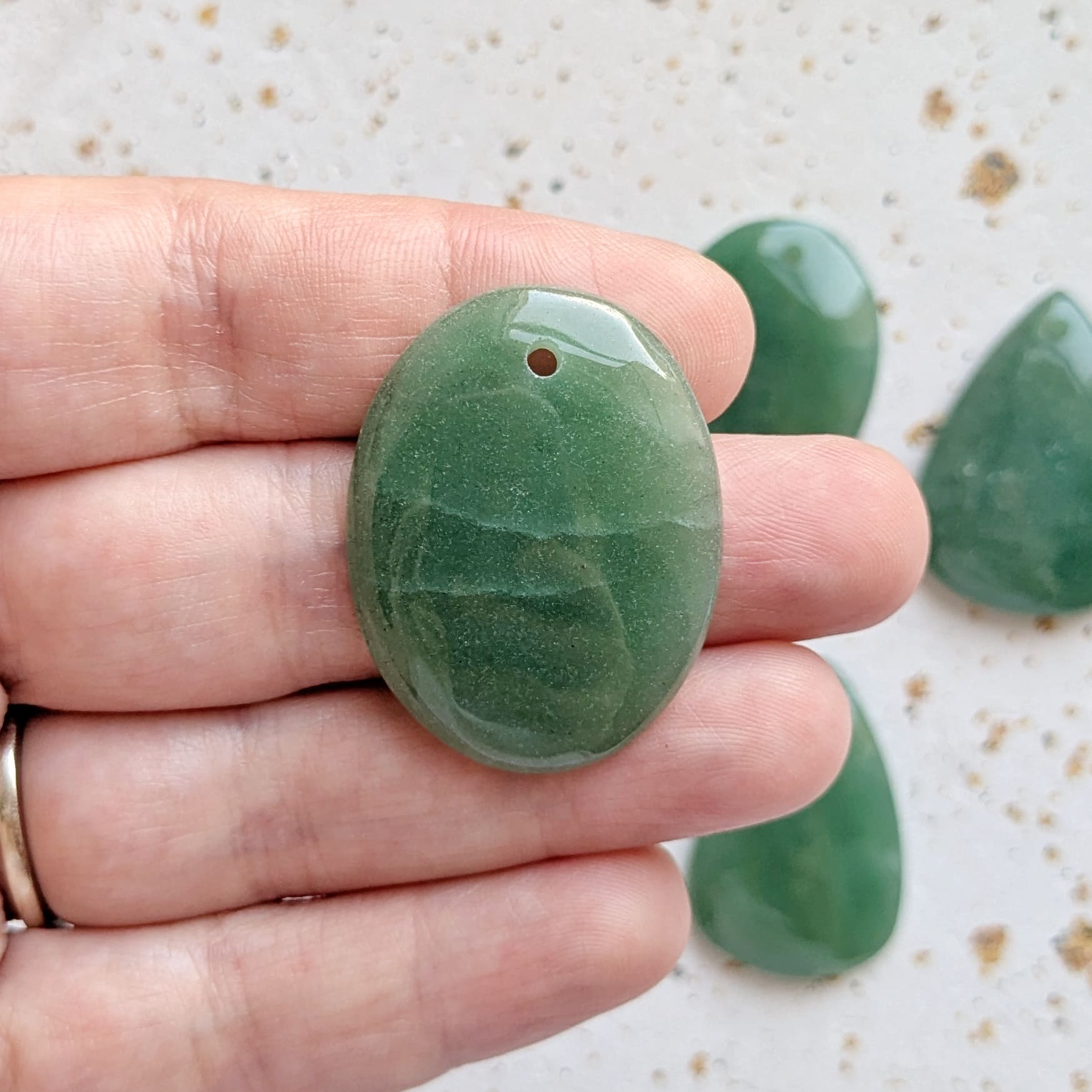 Cabochon pierre naturelle aventurine verte
