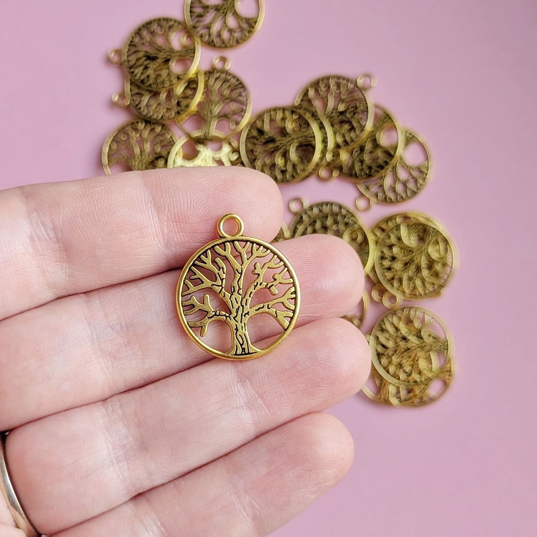 Breloque arbre de vie doré