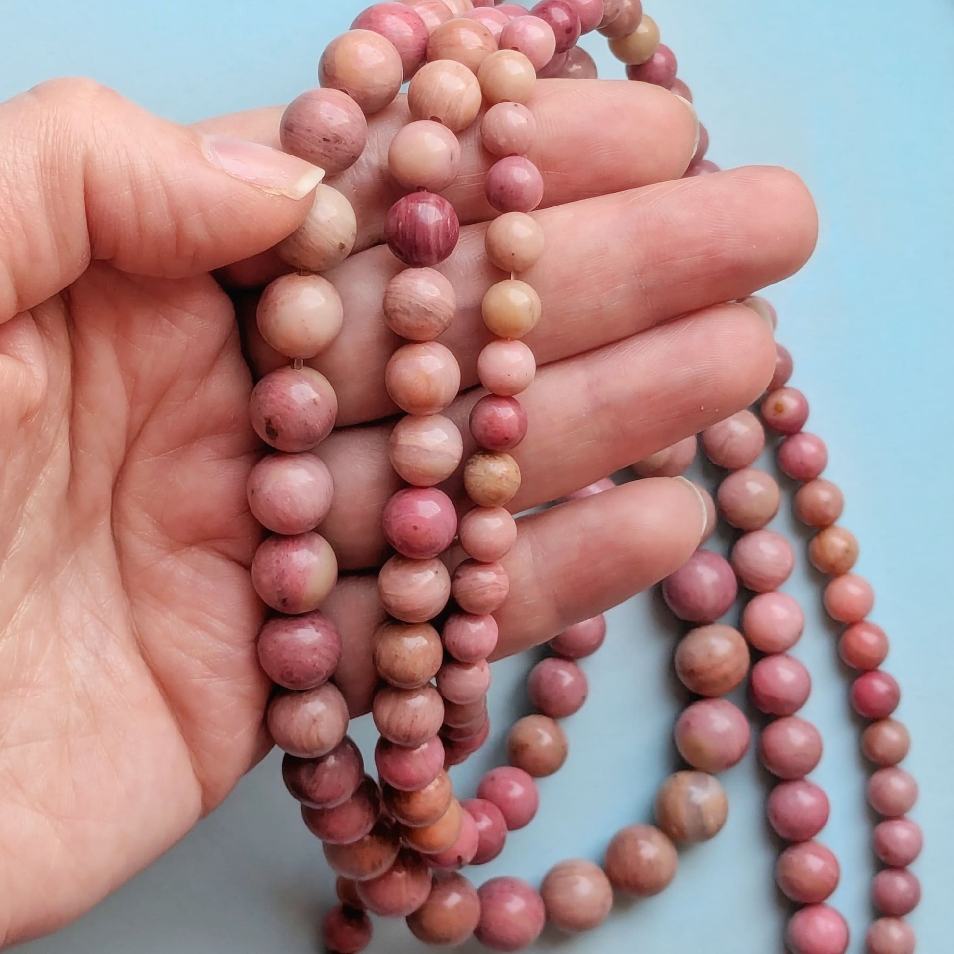 Fil de perles Rhodonite