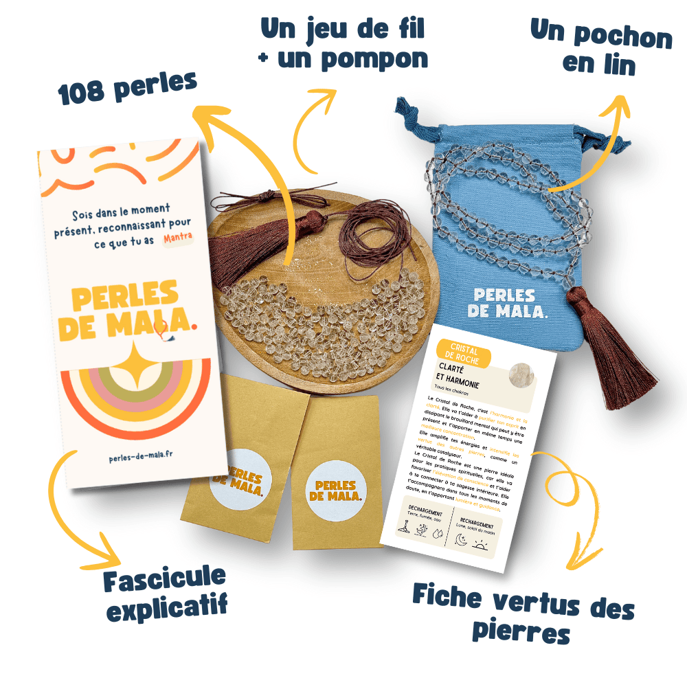 Kit mala à faire soi meme en Cristal de roche