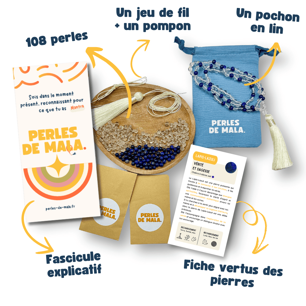 Kit mala à faire soi meme en  lapis lazuli