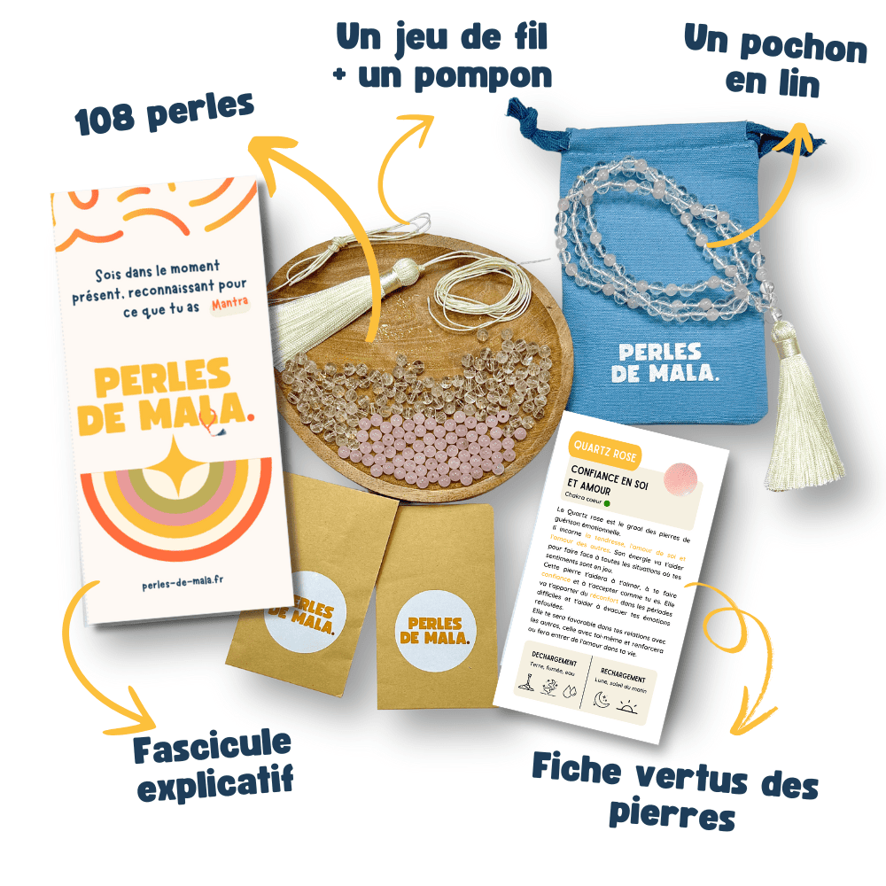 Kit mala à faire soi-même quartz rose