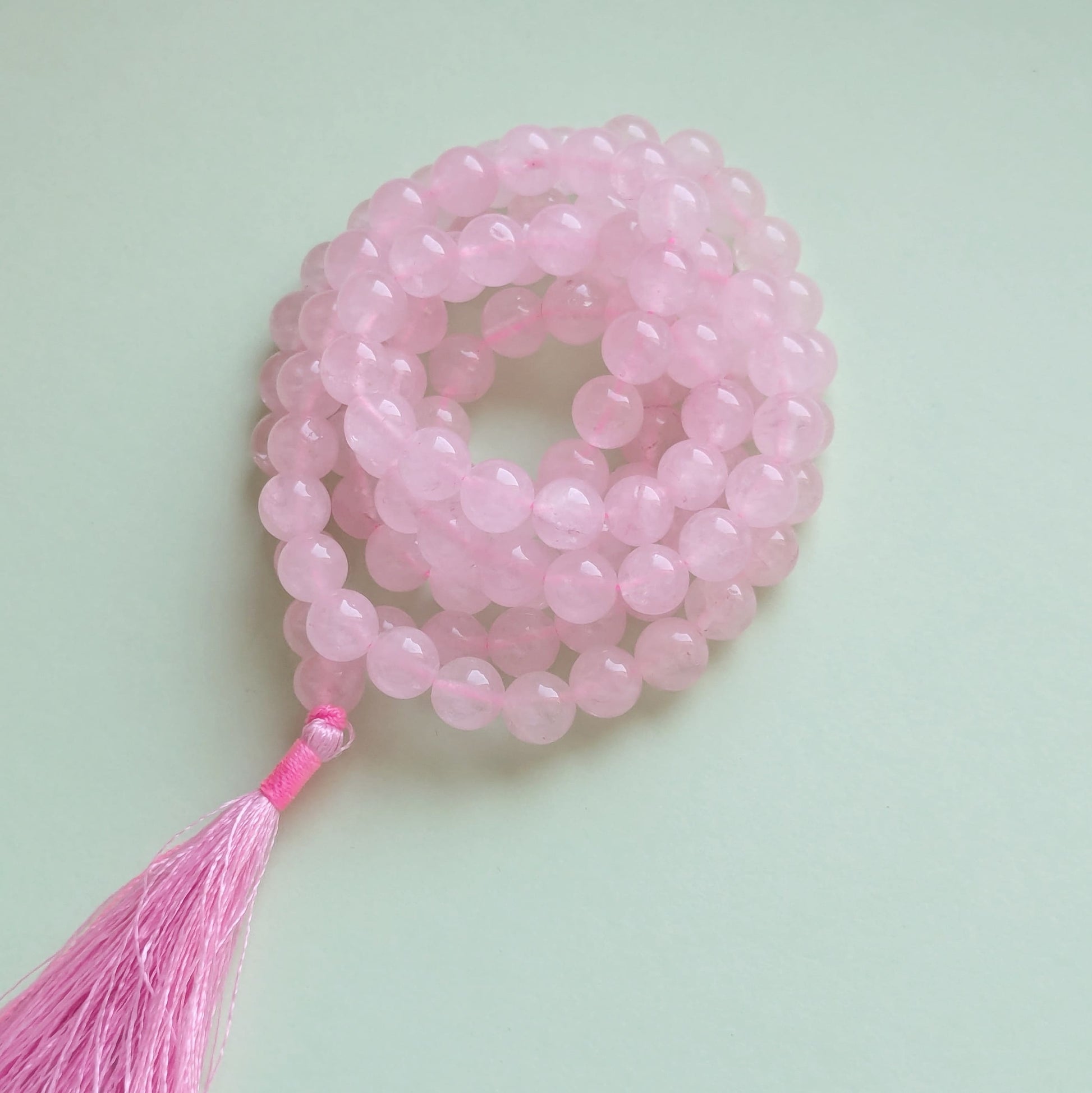 Mala quartz rose